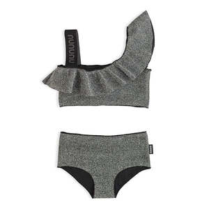 NUNUNU Ruffled Bikini Sprinkled Silver