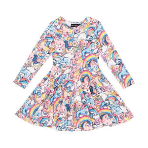 Clearance Rock Your Baby Kid: Rock Your Kid Unicorn Spectrum LS Waisted Dress
