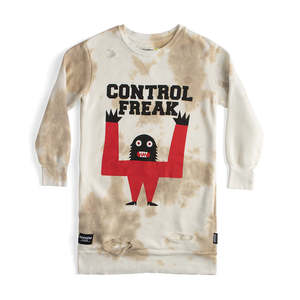 NUNUNU Kooky Monster Sweatdress Tie Dye Stone