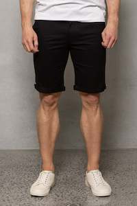 Elijah Brushed Cotton Short: Black