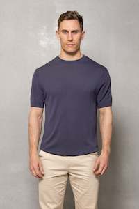T-Shirt: Luca Knitted Tee: Titanium