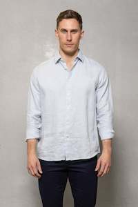 Blake Linen Shirt: Baby Blue