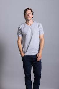Basics: Henry V-Neck T-Shirt: Ash
