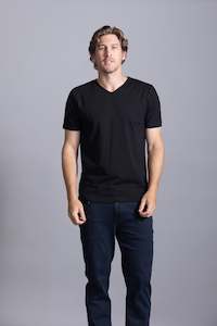 Henry V-Neck T-Shirt: Black