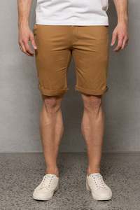 Basics: Elijah Brushed Cotton Short: Latte
