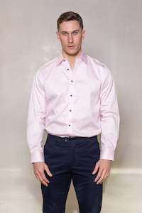 Basics: Blaine X Cotton Sateen Shirt: Pink
