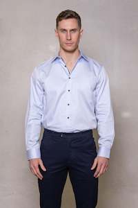 Blaine X Cotton Sateen Shirt: Pale Blue