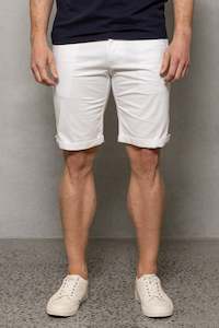 Short: Elijah Brushed Cotton Short: White