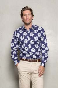Cutler Winter 2024: Blake Bold Floral Print Shirt: Thunderstorm