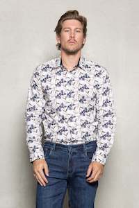 Cutler Winter 2024: Blake Floral Print Shirt: Vanilla