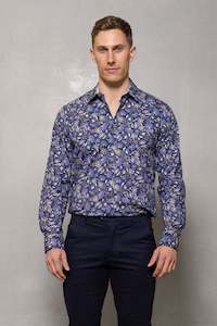 Blake Floral Print Shirt: Thunderstorm