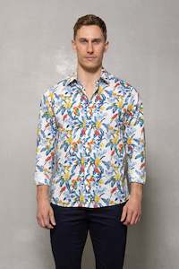 Blake Floral Print Shirt: Bluebird