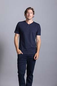 Cutler Tees Knits: Henry V-Neck T-Shirt: Thunderstorm