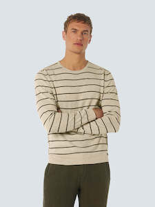 2025 Summer Sale 50: Stripped Crew Neck: Cream