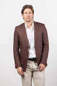 Linen: Johnson Linen Blazer: Chocolate