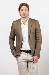 Johnson Linen Blazer: Army