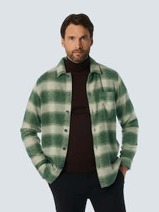 Nxs Aw25: Checked Flannel Shirt: Dark Green