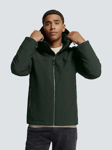 Hooded Short Fit Padded Jacket: Smoke