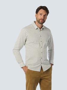 Stretch Allover Printed Shirt: White