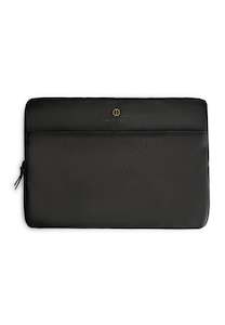 Pebbled Leather Laptop Sleeve: Black