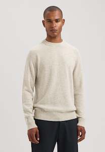 Dst Aw25: Stefan Wool Crewneck: Silver Birch