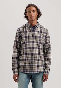 Dst Aw25: John Checked Shirt: Sand