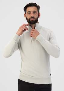 Skipper Quarter Zip: Off White (only L & XL left)