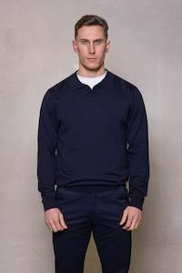Cutler Winter 23: Oliver Knit Polo Sweater: Thunderstorm
