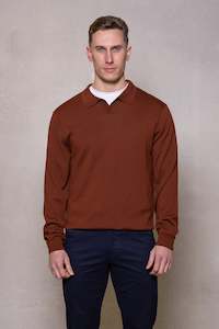 Cutler Winter 23: Oliver Knit Polo Sweater: Moroccan