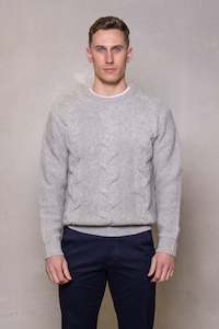Issac Cable Knit Sweater: Stone