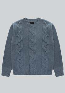 Issac Cable Knit Sweater: Duck Egg