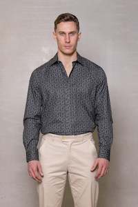 Cutler Winter 23: Blake Geometric Shirt: Heritage Green
