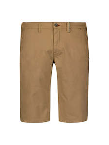 Short Chino Garment Dyed Twill Stretch: Khaki