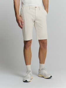 Short Chino Garment Dyed Twill Stretch: Chalk