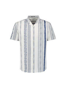 New Arrivals: Shirt Short Sleeve Revers Collar: Indigo Blue
