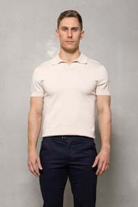 Constantine Short Sleeve Polo: Sandstone