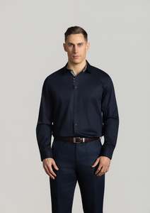 Barrett Long Sleeve Shirt: Navy