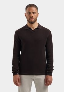 Kostas Longsleeve Polo: Dark Brown
