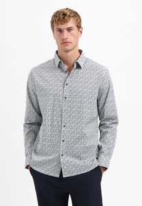 Allover Printed Shirt: Dusty Blue
