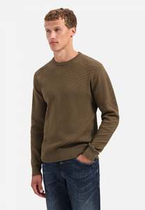 Crewneck Jacquard Pullover: Taupe