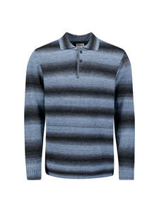 Nxs Aw26: Pullover Stripe Polo: Dusty Blue