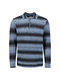 Pullover Stripe Polo: Dusty Blue