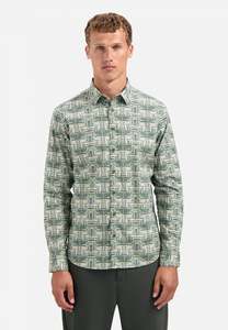 Nxs Aw26: Allover Printed Shirt: Dark Green