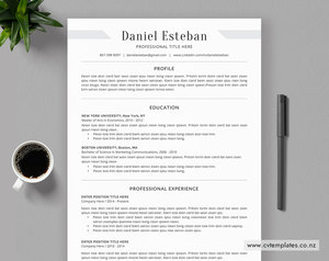 Professional CV Template, Curriculum Vitae, Minimalist CV Template, MS Word, Cov&hellip;
