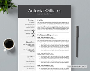 CV Template for MS Word, Professional Curriculum Vitae, Editable CV Template, Co&hellip;