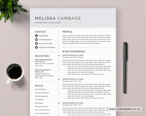 CV Template, Professional Curriculum Vitae, Minimalist CV Template Design, MS Wo&hellip;