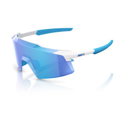 Sunglasses: 100% - Aerocraft - Matte White - HiPER Blue Mirror