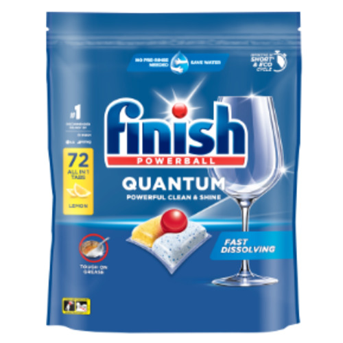 Cleaning Chemicals: Finish Quaantum All-in One Lemon Dishwasher Tablets 72pkt