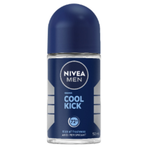 Toiletries: Nivea Men Cool Kick Men 72hr Protection Deodorant Roll On 50ml