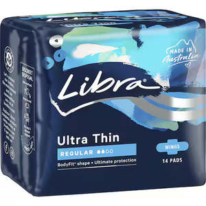 Toiletries: Libra Ultra Thin Regular Pads With Wings 14pk